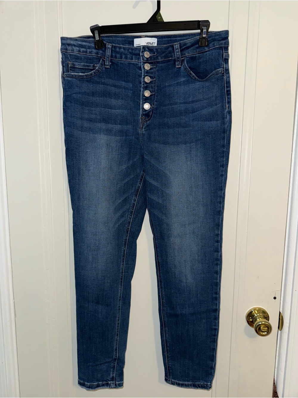 Vervet High-Rise Button-Fly Women's Jeans - Dark Blue Size 32
